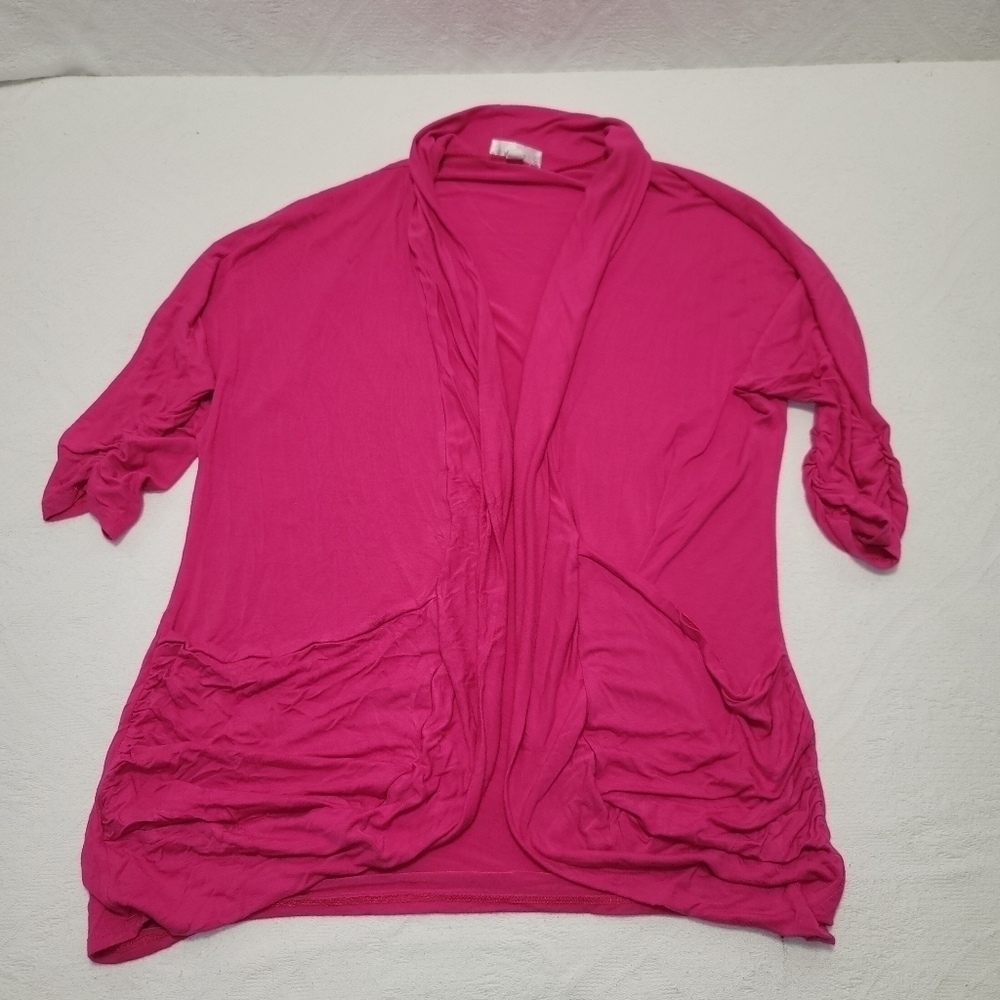 196. Zig Zag Stripe 3/4 Sleeve cardigan Sz L